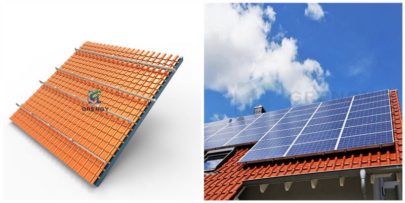 Solar asphalt tile roof hook_