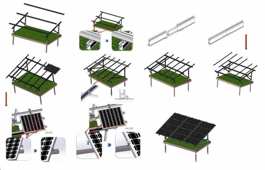 sale pv farmland solar mounting racking system