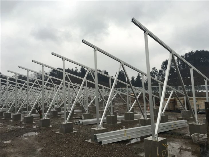 Flat Roof Solar Mounting System With Concrete Base