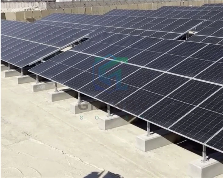 Solar Mounting Structure For Flat Rooftop Concrete Base